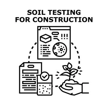 Soil testing for construction and survey concept Stock Illustration