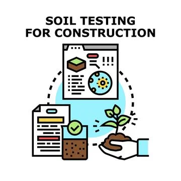 Soil testing for construction and survey concept Stock Illustration