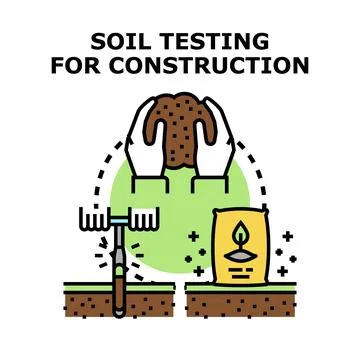 Soil testing for construction site analysis Stock Illustration