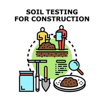 Soil testing for construction site investigation and analysis 스톡 일러스트
