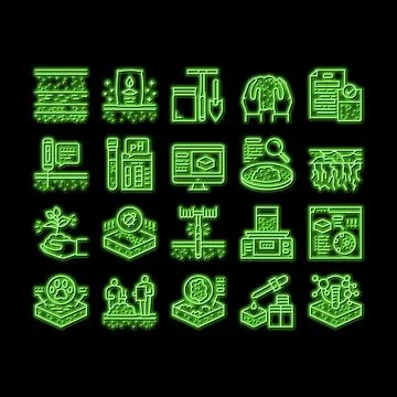 Soil Testing Nature neon glow icon illustration 库存插图