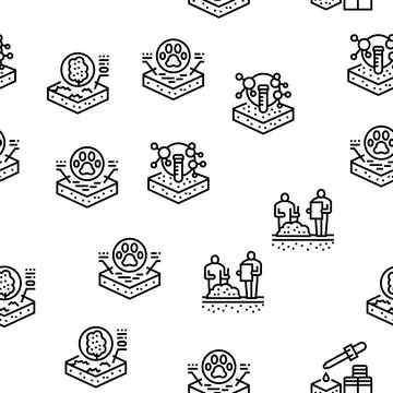 Soil Testing Nature Vector Seamless Pattern 스톡 일러스트