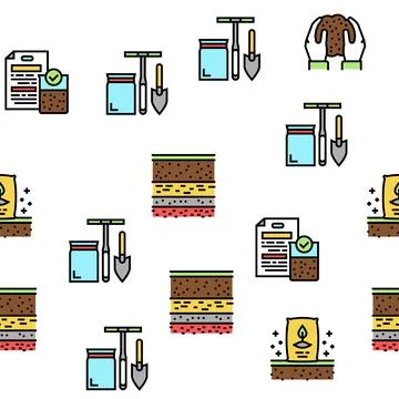 Soil Testing Nature Vector Seamless Pattern Stock Illustration