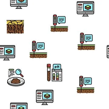 Soil Testing Nature Vector Seamless Pattern Illustrazione stock