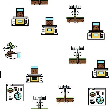 Soil Testing Nature Vector Seamless Pattern Illustrazione stock