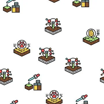 Soil Testing Nature Vector Seamless Pattern Illustrazione stock