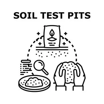 Soil testing process for agriculture and growth improvement Stockillustratie