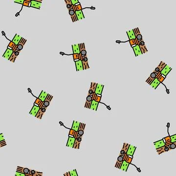 Soil tilling garden maintenance vector seamless pattern Stock Illustration