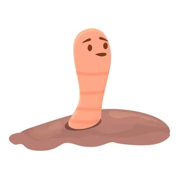 Soil worm icon cartoon vector. Cute compost Stockillustratie