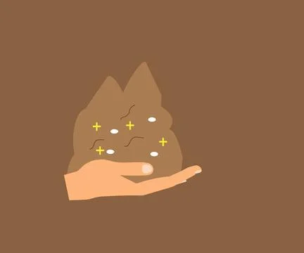 Soil with worms Stock Illustration