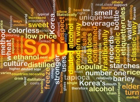 Soju background concept glowing Stock Illustration