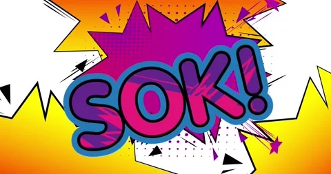 Sok. Comic book word effect. Stock Footage 164942434