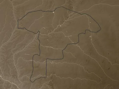 Sokoto, Nigeria. Elevation map colored in sepia tones with lakes and rivers Stock Illustration