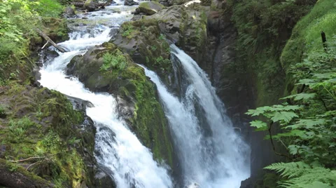 Sol Duc Falls in Olympic National Park Stock Footage 27873010