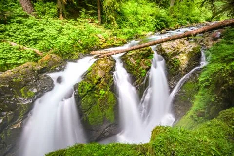 Sol Duc Falls in Olympic National Park Stock Photos