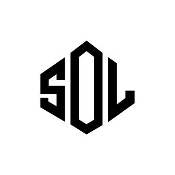 SOL letter logo design with polygon shape. SOL polygon and cube shape logo .. Stock Illustration