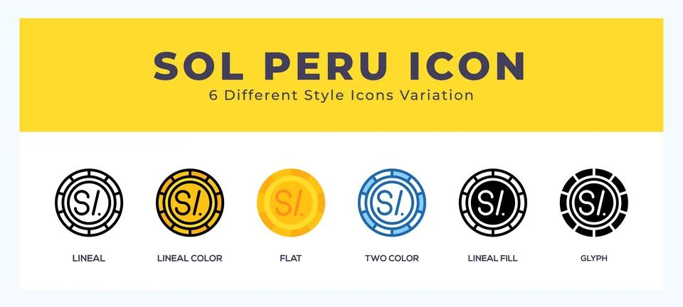 Sol peru set of vector icon. For web. and mobile app Stock Illustration