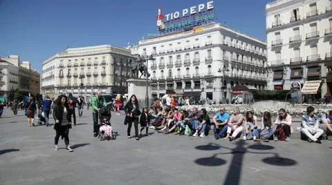 Sol Square, Puerta del Sol, Madrid Stock Footage 50025088