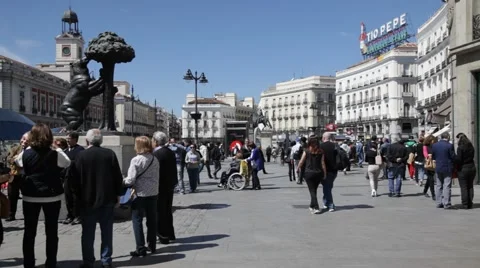 Sol Square, Puerta del Sol, Madrid Stock Footage 50066216