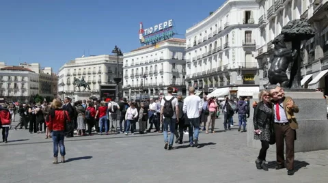 Sol Square, Puerta del Sol, Madrid Stock Footage 50066574