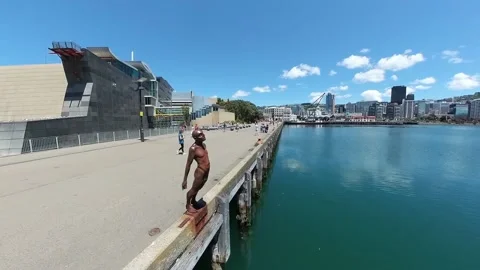 Solace in the Wind statue Stock Footage 229674184