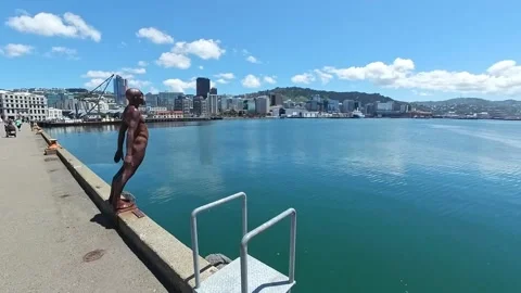 Solace in the Wind statue Stock Footage 229674188