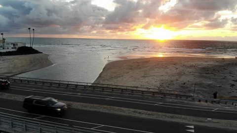 Solana Beach Sunset by the Ocean 库存影片 101751976