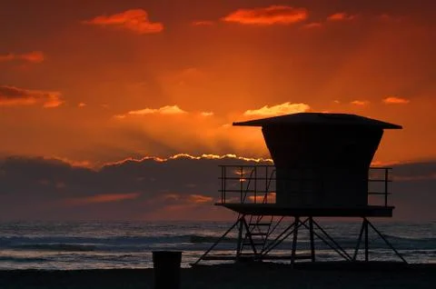 Solana Beach Sunset Stock Photos