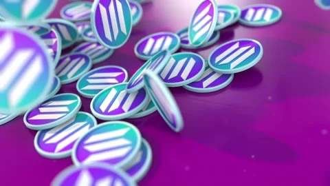 Solana coins falling, Dynamic Camera Movement, Ultra HD animation Stock Footage 271083178