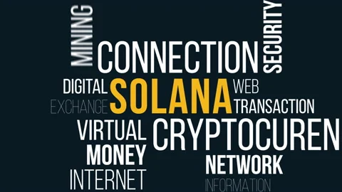 Solana word cloud concept. Video stock 173120257