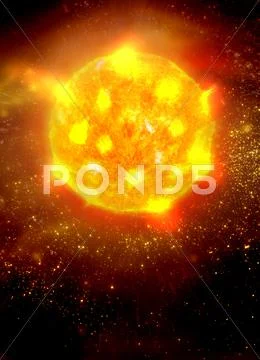 Solar activity, artwork Stock Illustration