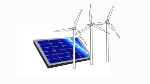 Solar and wind power Stock Footage 76161196