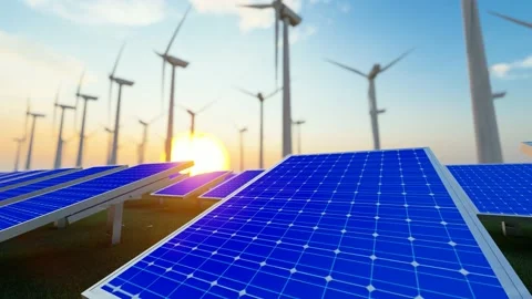 Solar and wind power Stock Footage 193987805