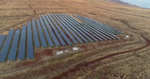 Solar array aerial, Maui, Hawaii. Stock Footage 157076604
