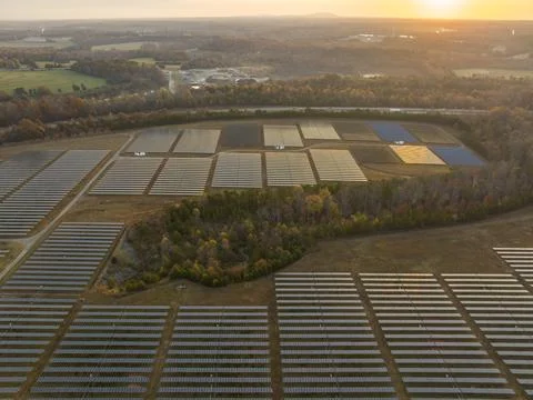 Solar Array for Data Center, NC Stock Photos