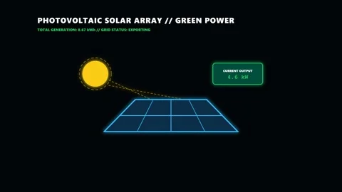 Solar Array Powering Future: Photovoltaic Grid Energy Generation Stockbeeldmateriaal 343285150