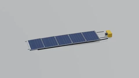 Solar array wing space tech 3d loop white background 3D animation seamless loop Stock Footage 341851538