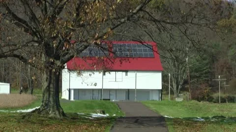 Solar barn Stock Footage 8948014