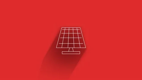 Solar Battery Animated long shadow Icon. Motion graphics. Stock Footage 153799718