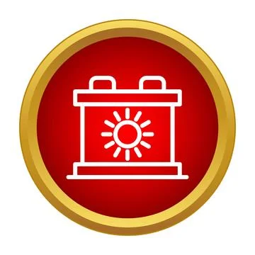 Solar battery charging renewable clean energy icon Stock Illustration