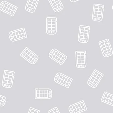 Solar battery line vector seamless pattern flat イラスト素材