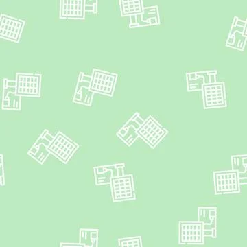 Solar battery line vector seamless pattern Illustrazione stock