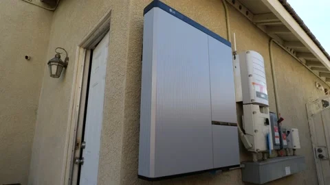 Solar battery panel system for home Stock Footage 196892859