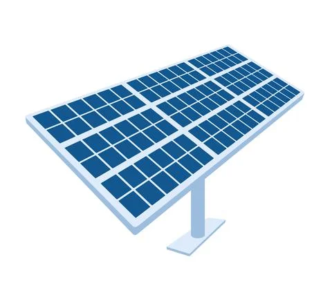 Solar battery panel. Vector flat illustration photovoltaic cells isolated on Stock Illustration