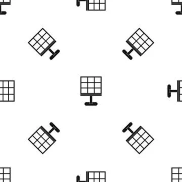 Solar battery pattern seamless black Stock Illustration