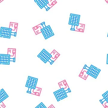 Solar battery vector seamless pattern Stockillustratie