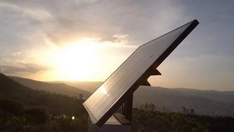 Solar battery view of mountains Video stock 116718559