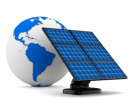 Solar battery on white background. Isolated 3d image Stock Illustration