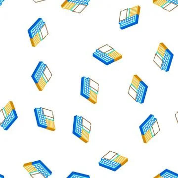 Solar cables isometric icon seamless pattern Stock Illustration