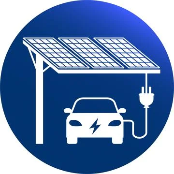 Solar Car Charging Ilustração Stock